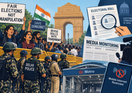 Delhi protests and electoral controversy media narratives