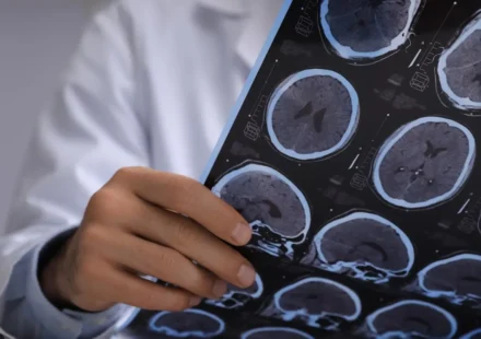 doctor reading brain scan