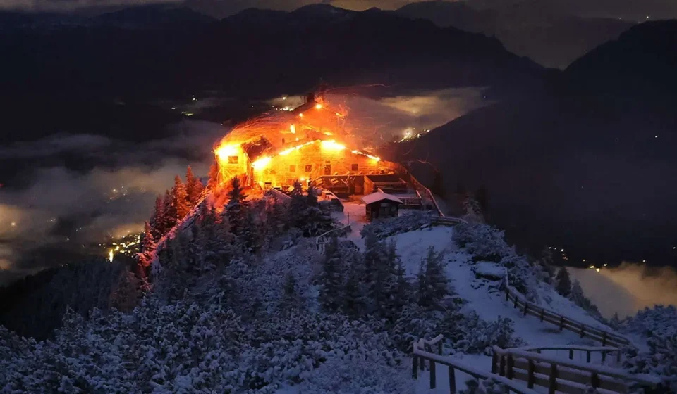 eagles nest fire bavarian alps